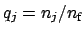 $ q_j = n_{j} /
n_{\mbox{\scriptsize f}}$