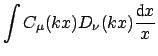 $\displaystyle \int C_{\mu} ( kx ) D_{\nu} ( kx ) \frac{\mbox{d}x}{x}$