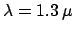 $ \lambda=1.3\,\mu$