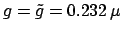 $ g = \tilde{g} = 0.232
\,\mu$