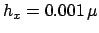 $ h_{x} = 0.001 \,\mu$