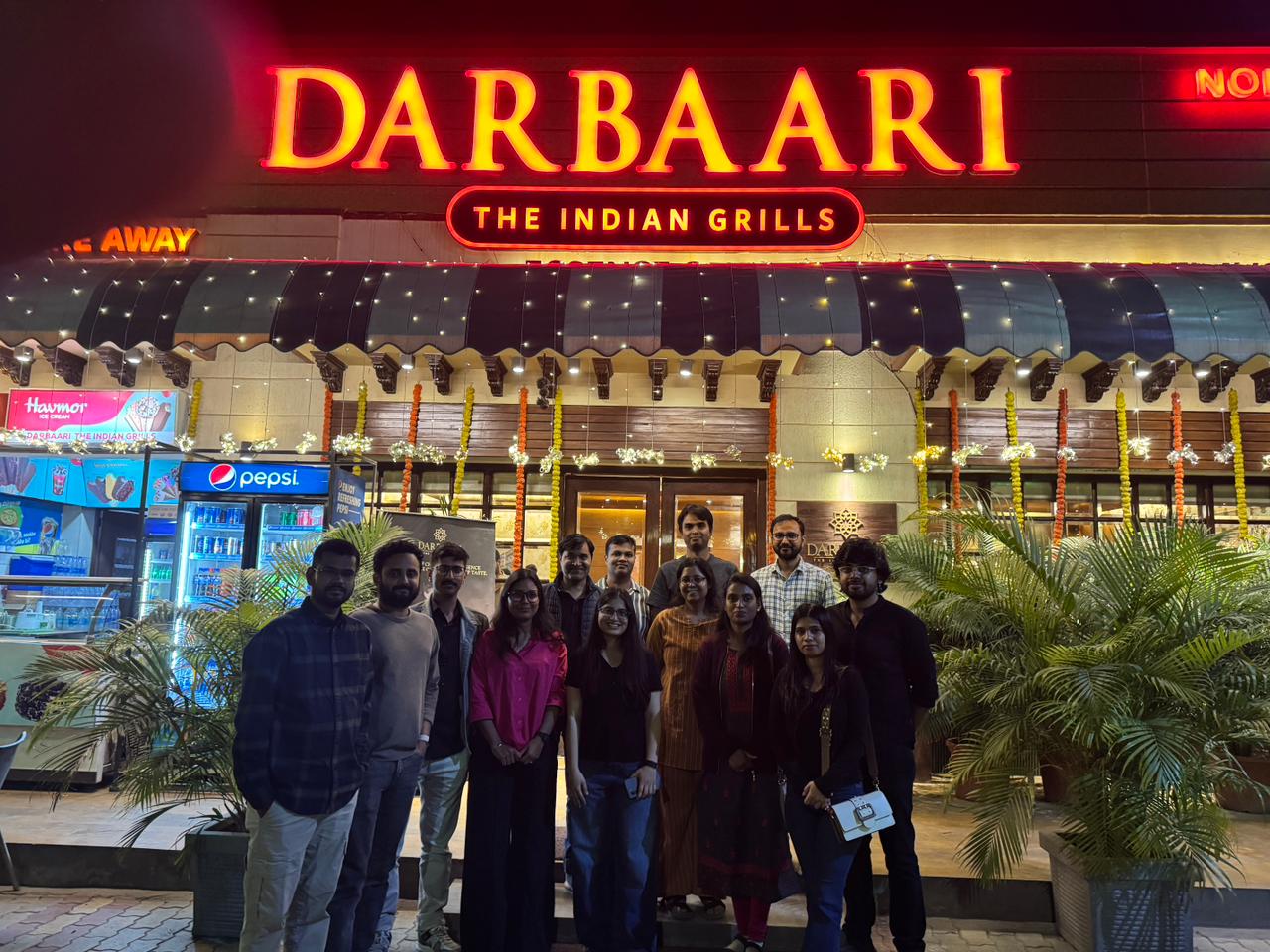Group dinner with fellow colleagues celebrating the publication of Vijay and Rashmi Kandari's papers