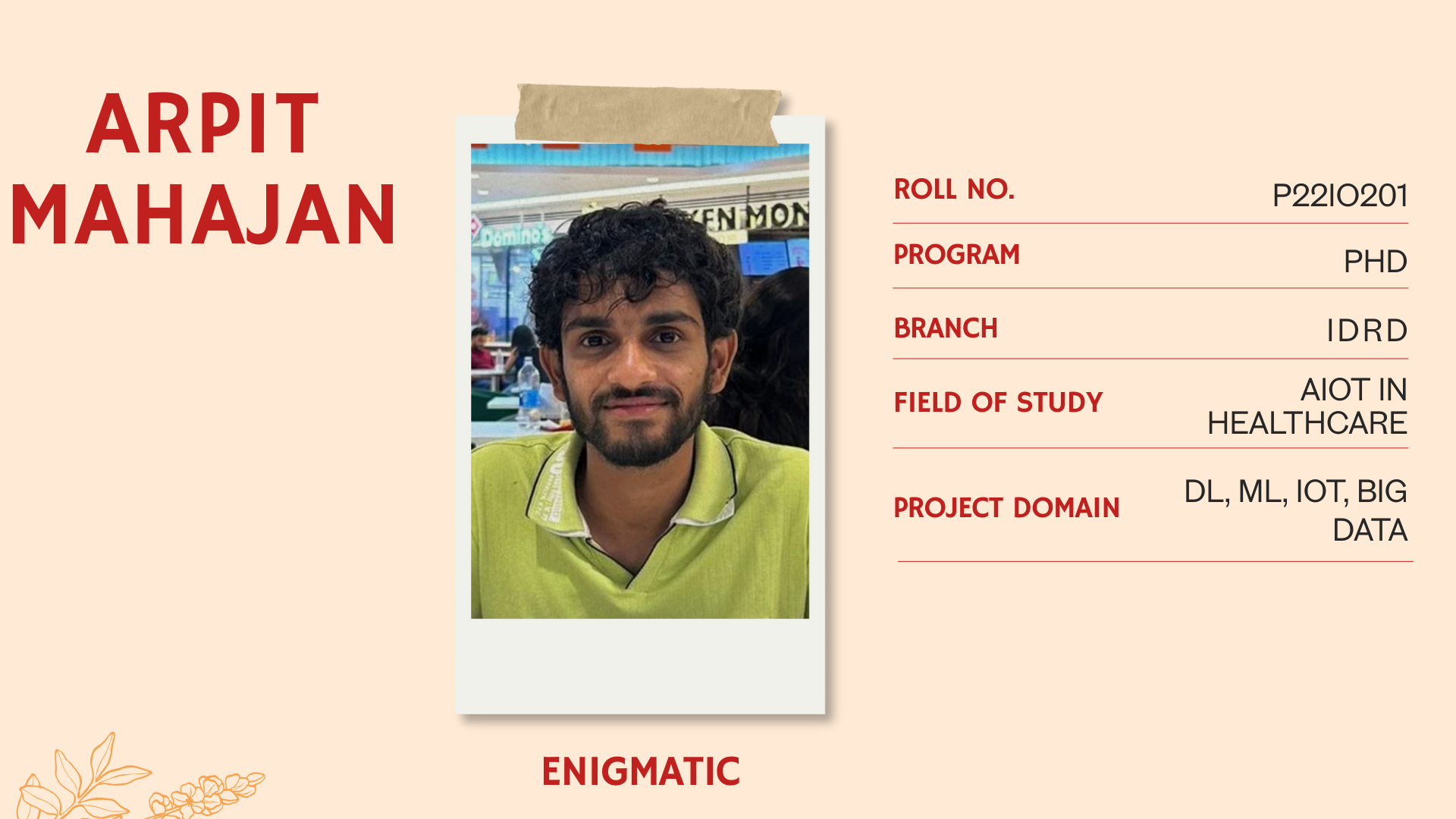 Team member profile card